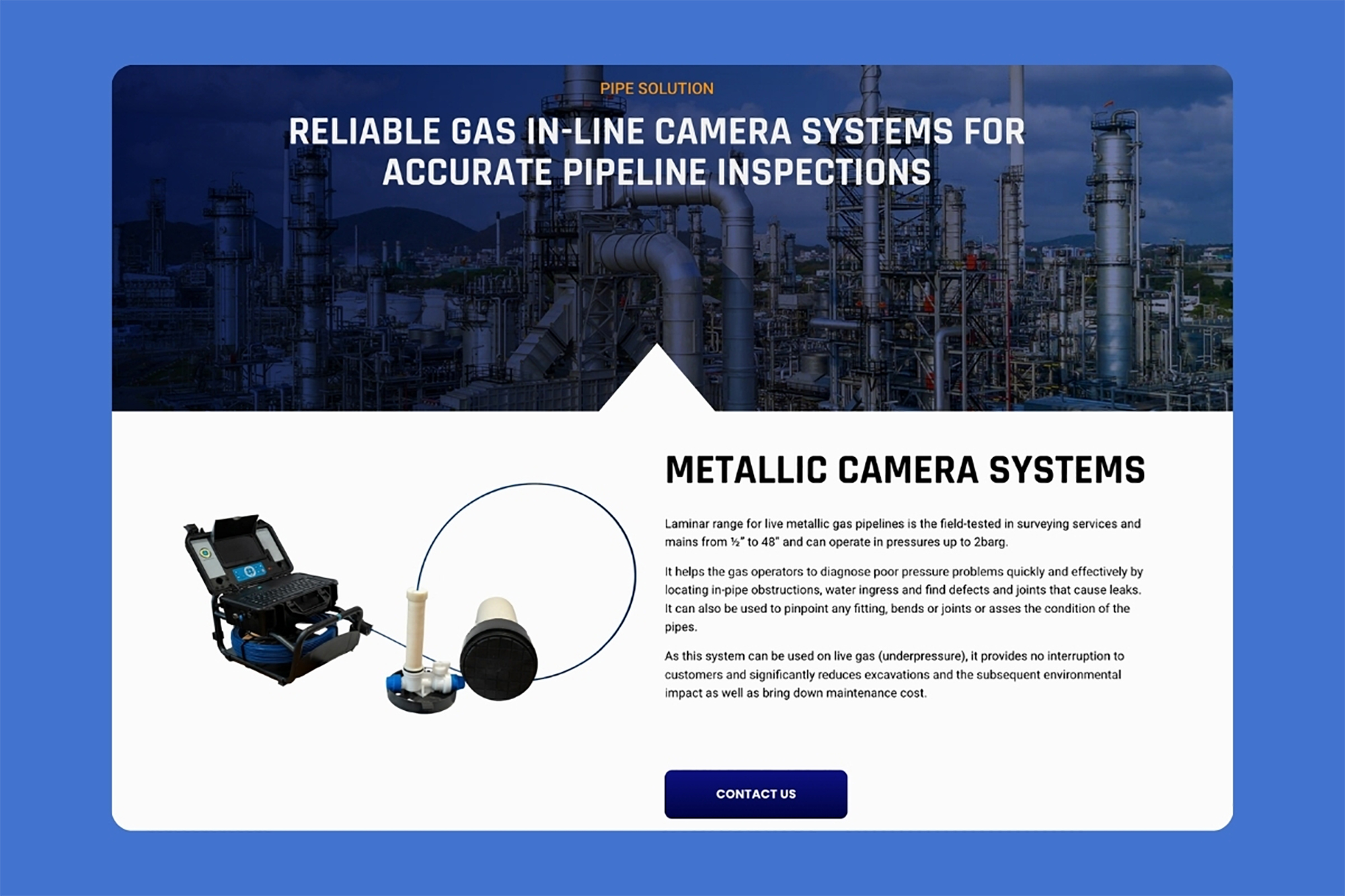 Product catalog interface displaying industrial valves and piping components