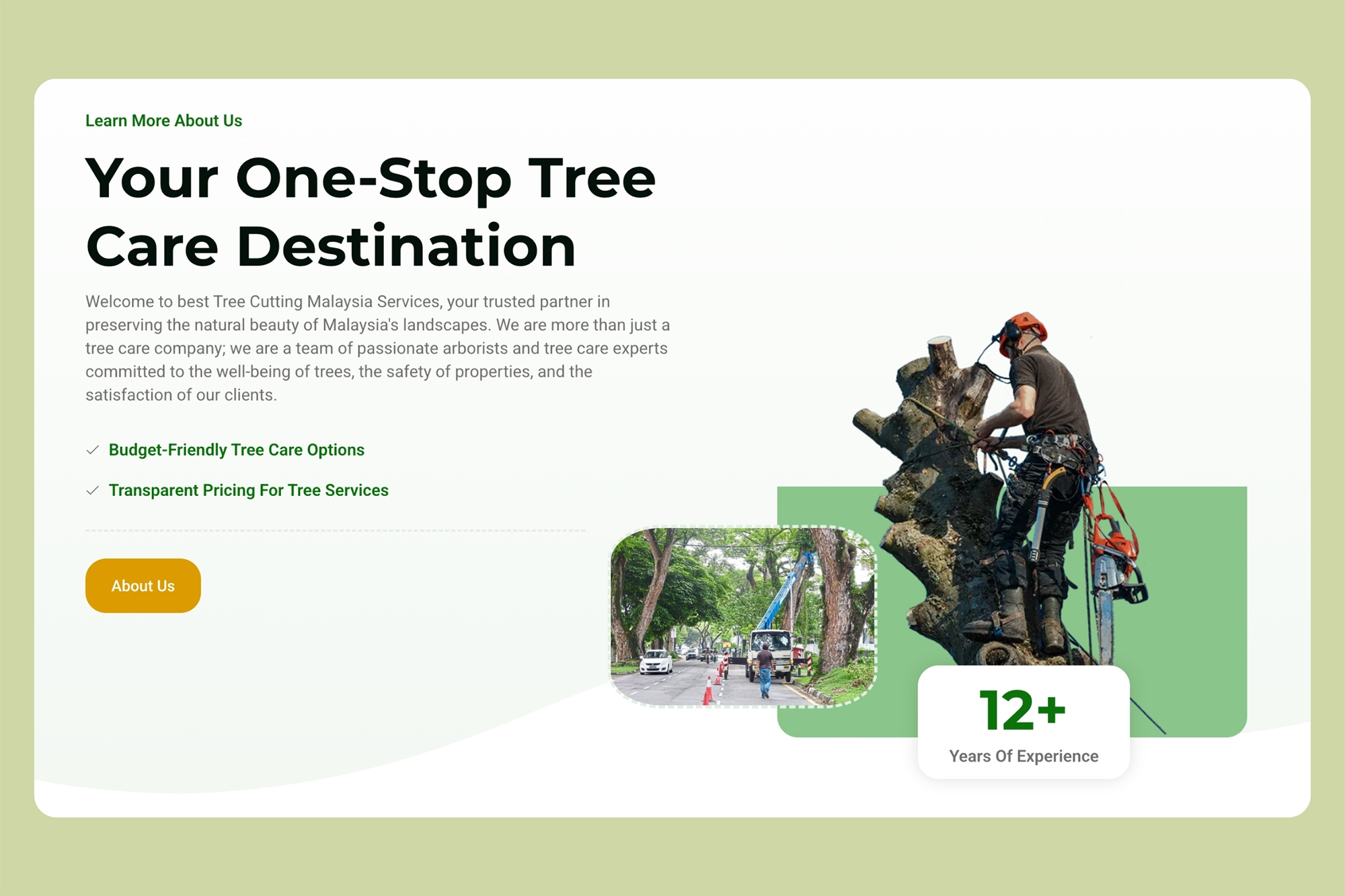 Tree Cutting Sdn Bhd homepage layout
