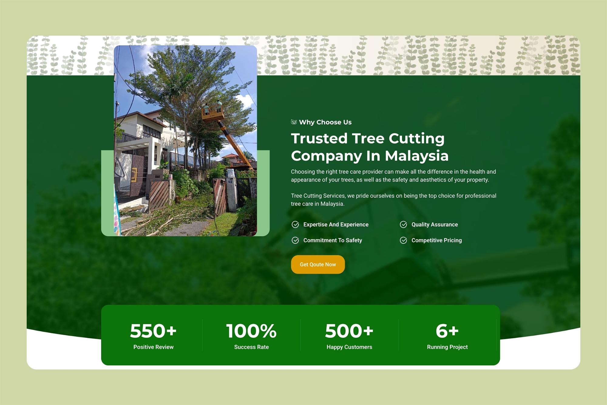 Tree Cutting Sdn Bhd contact page design
