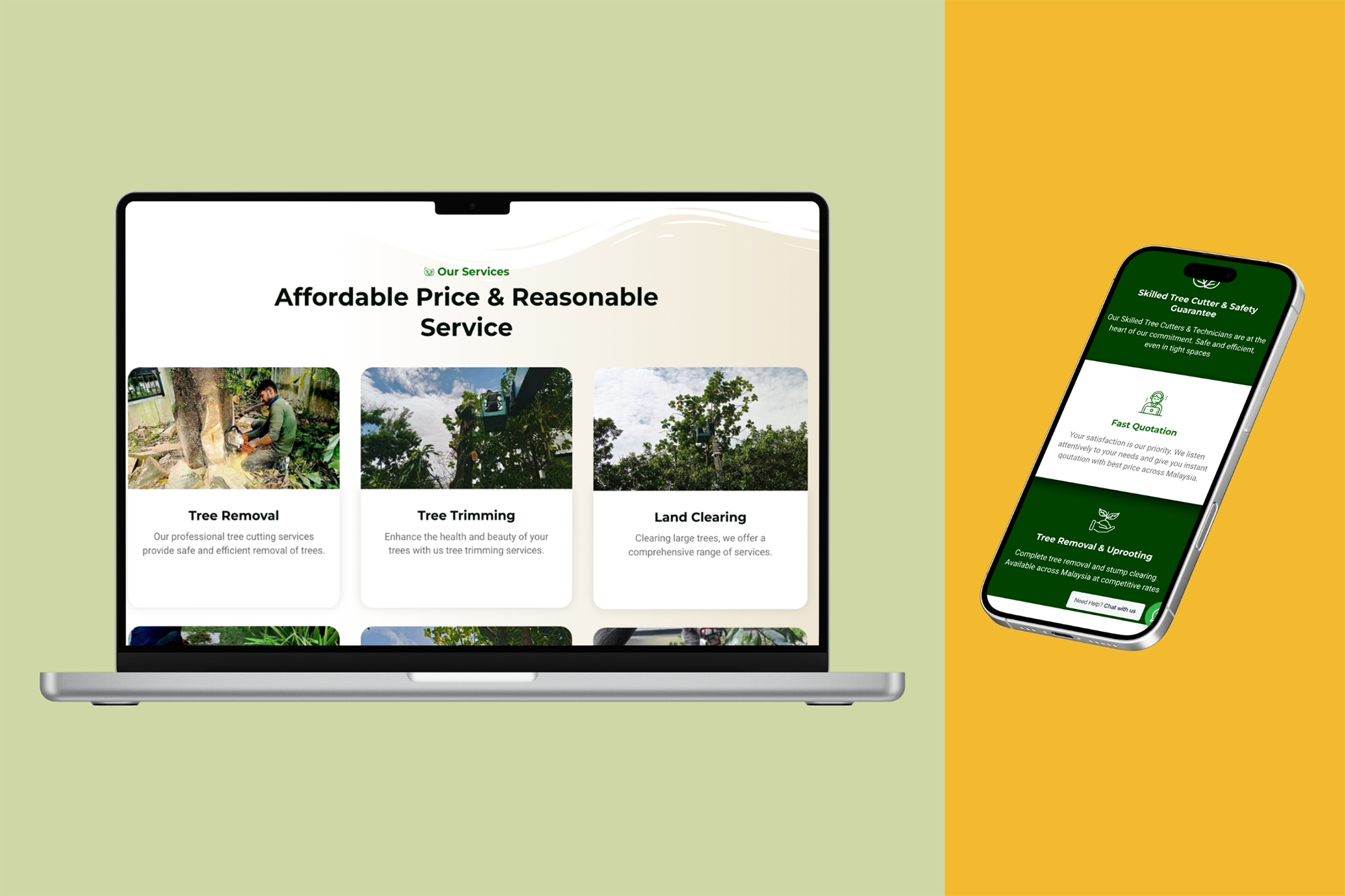 Tree Cutting Sdn Bhd mobile website view