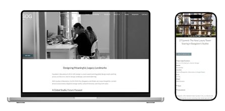 SOG design modern web portfolio interface for architecture projects