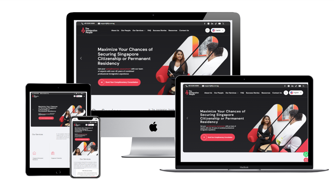 The Immigration People responsive website design optimized for mobile and desktop users