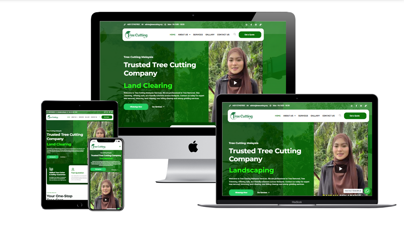 Tree Cutting Sdn Bhd homepage layout