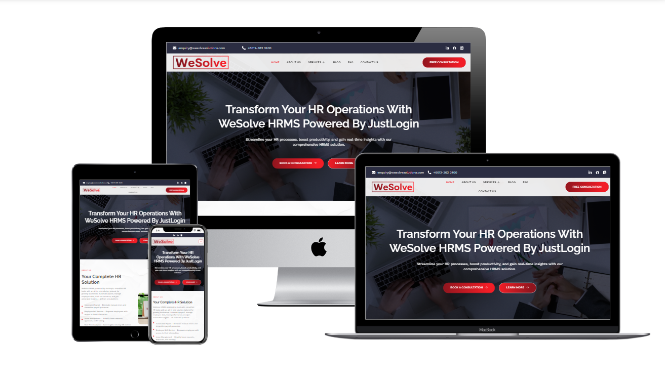WeSolve Solutions responsive website design